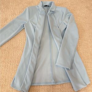 Light Blue Women’s Open-Front Blazer Jacket
